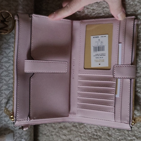 Michael Kors Jet Set Travel XL Duffle Weekender Luggage Bag Vanilla & Wallet - Picture 8 of 8